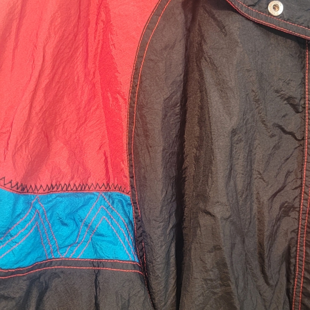 Vintage Lavon By Cheerful Group 80s Retro Groovy Nylon Jacket‎ Size Large - Picture 7 of 14